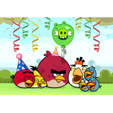 A4Angr4 Vafa Angry Birds Happy Birthday 30x20cm